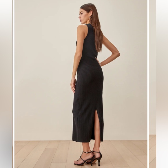 Reformation Michael Cotton Cut Out Sweater Dress Black - Size XS - Picture 3 of 9